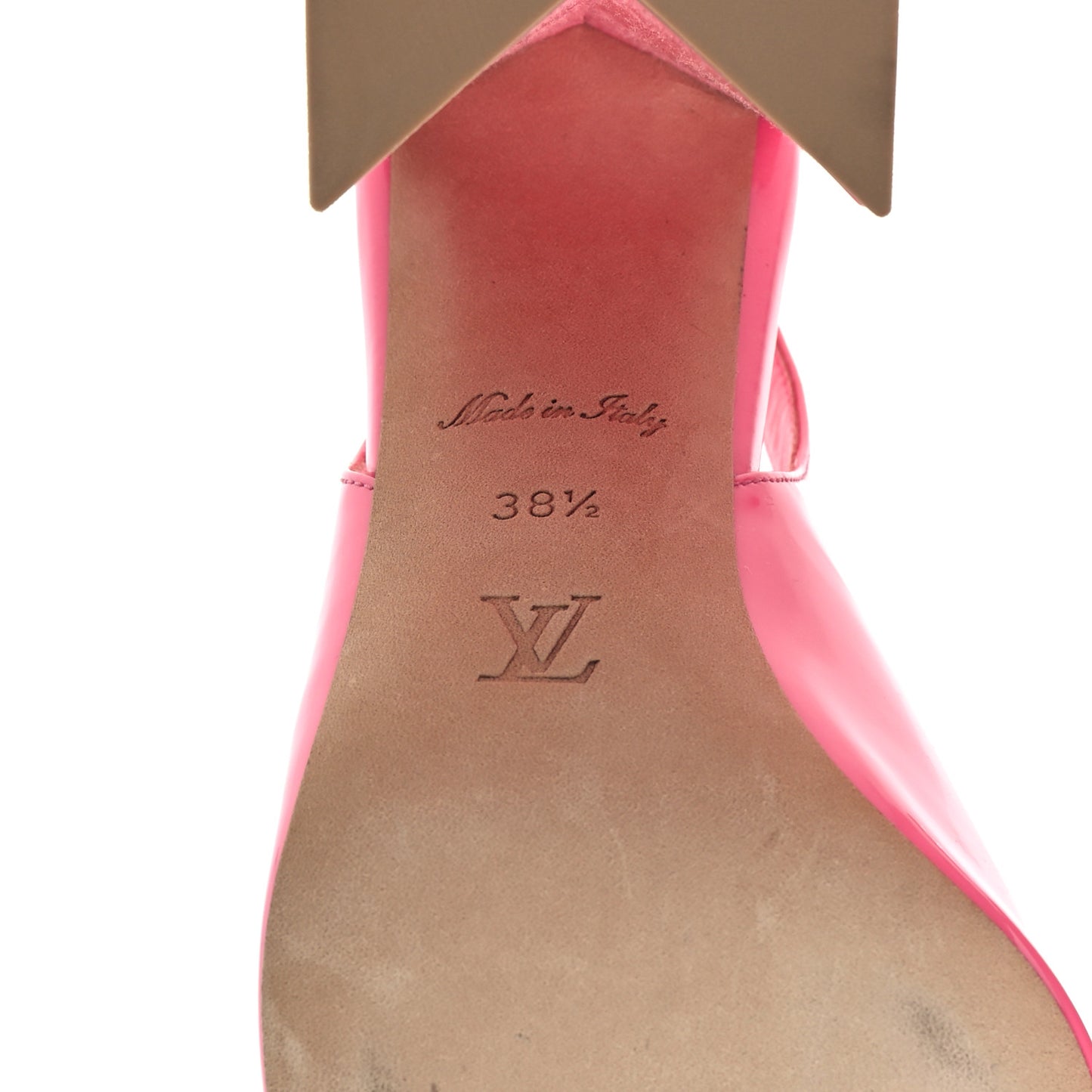 Patent Calfskin Shake Slingback Pumps 38.5 Pink