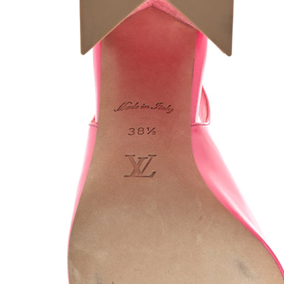 Louis Vuitton Patent Calfskin Shake Slingback Pumps 38.5 Pink 6 of 9