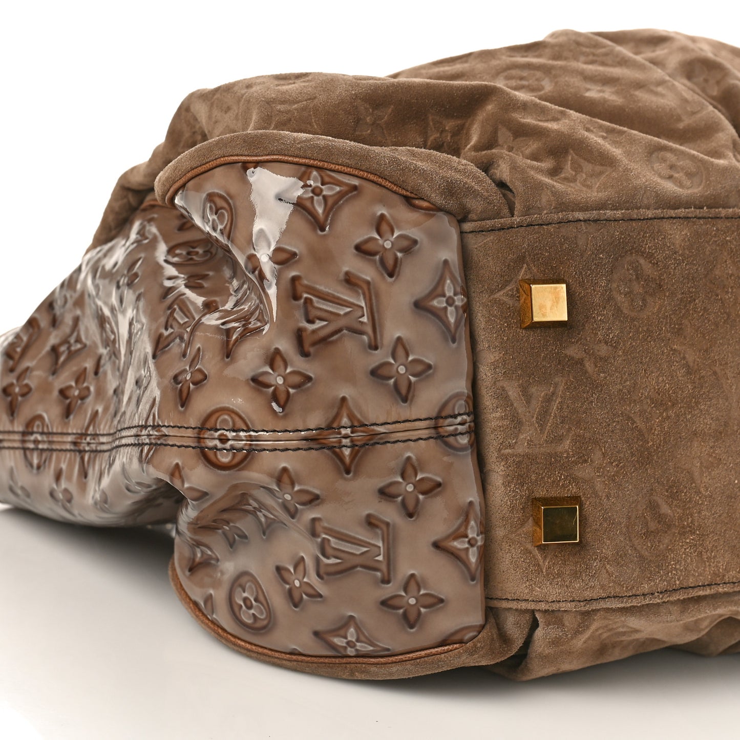 LOUIS VUITTON Suede Patent Monogram Irene Brown