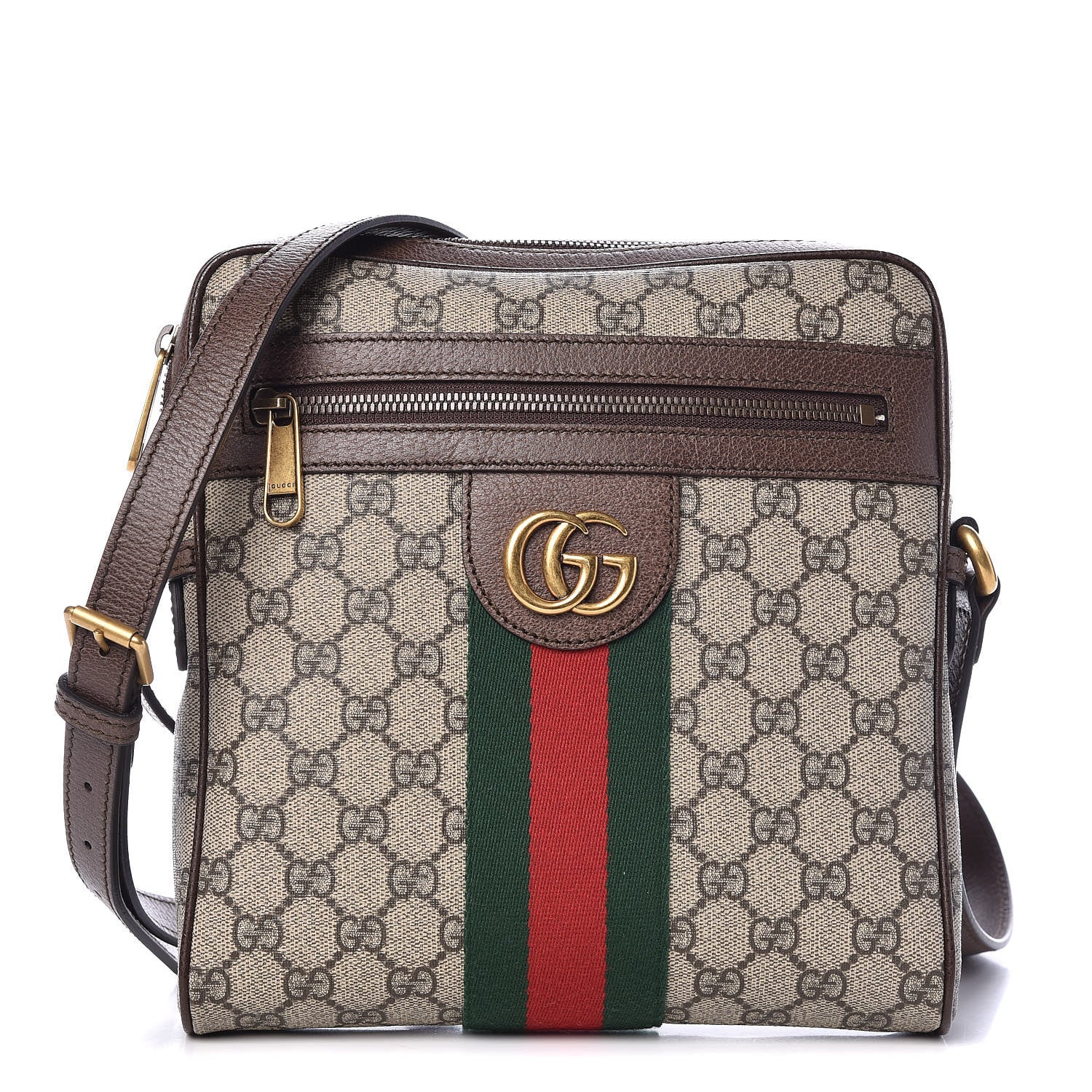 Gucci GG Supreme Monogram Web Small Ophidia Messenger Bag Brown 1 of 9