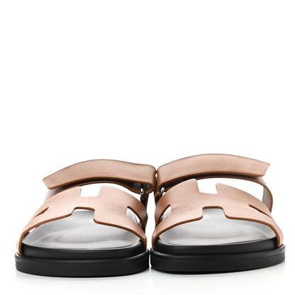 Hermes Calfskin Womens Chypre Sandals 39.5 Gold 2 of 10