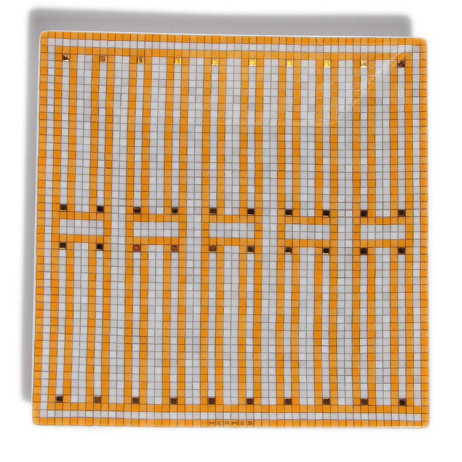 Hermes Porcelain Mosaique au 24 Square Plate Gift Box 7 of 11
