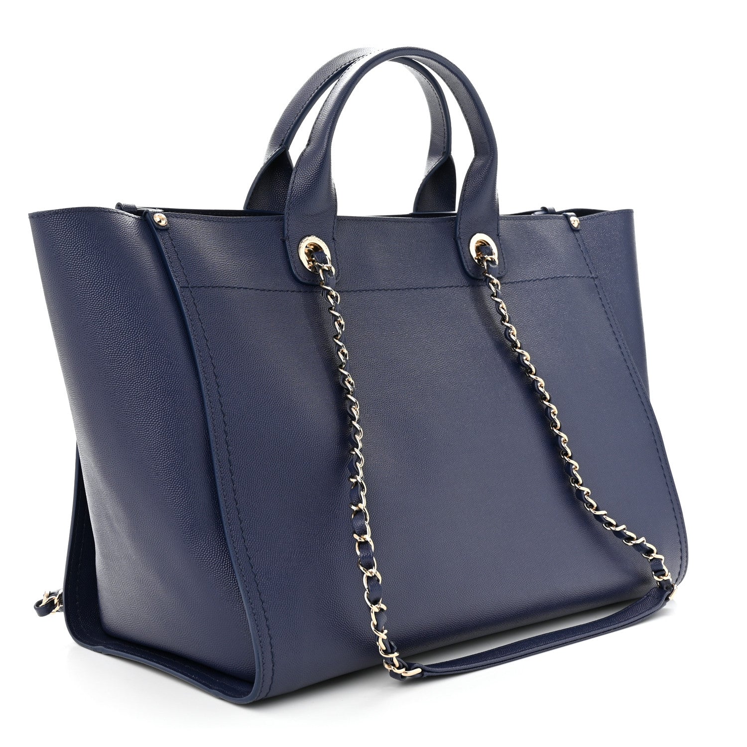 Chanel Caviar Medium Studded Deauville Tote Navy 3 of 12