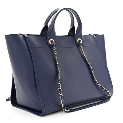 Chanel Caviar Medium Studded Deauville Tote Navy 3 of 12