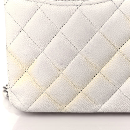 Chanel Caviar Quilted Medium Double Flap White 14 of 18