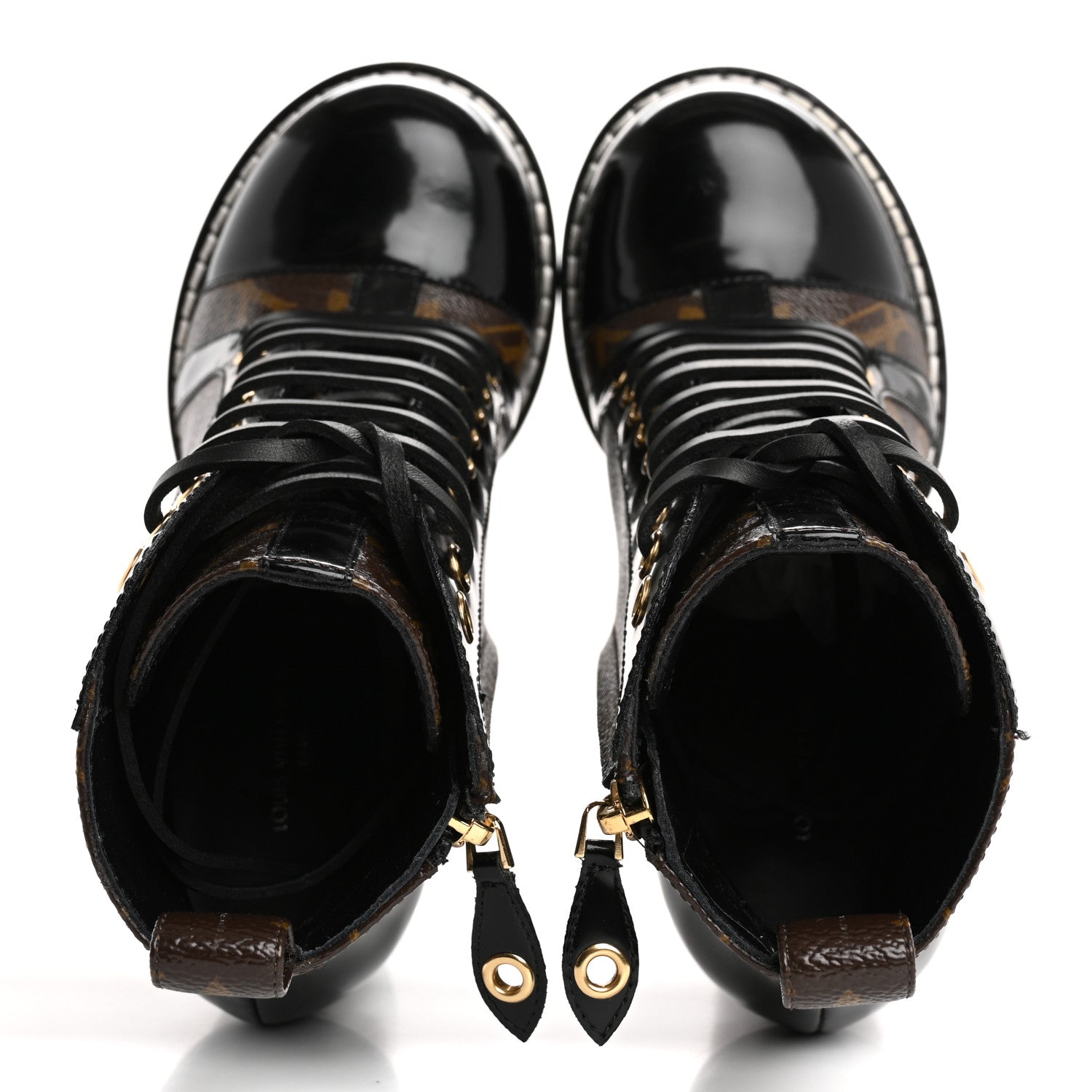 Louis Vuitton Patent Calfskin Monogram Star Trail Ankle Boots 35 Black 2 of 10