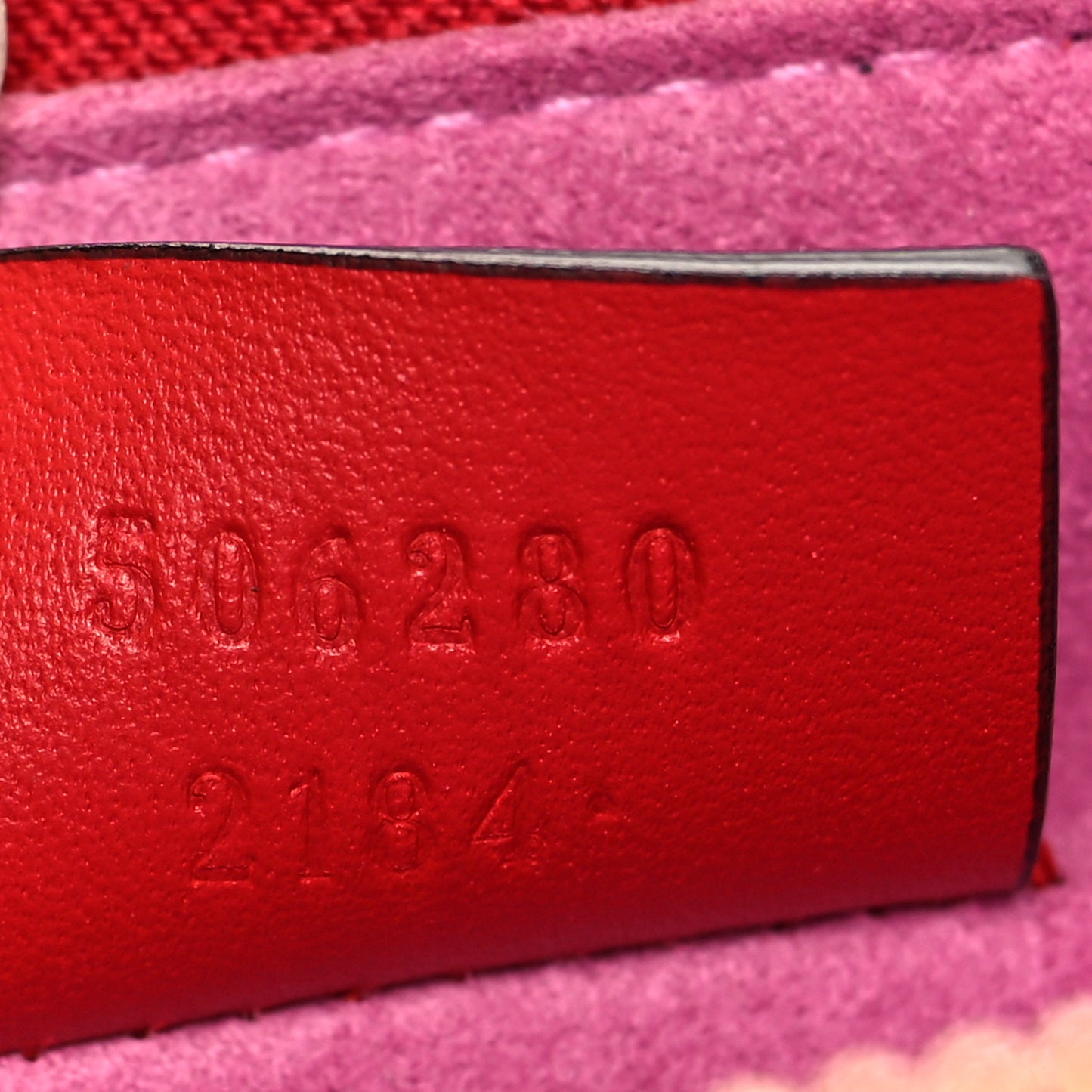 GG Supreme Monogram Bosco Patch Zip Pouch Beige Malva Hibiscus Red