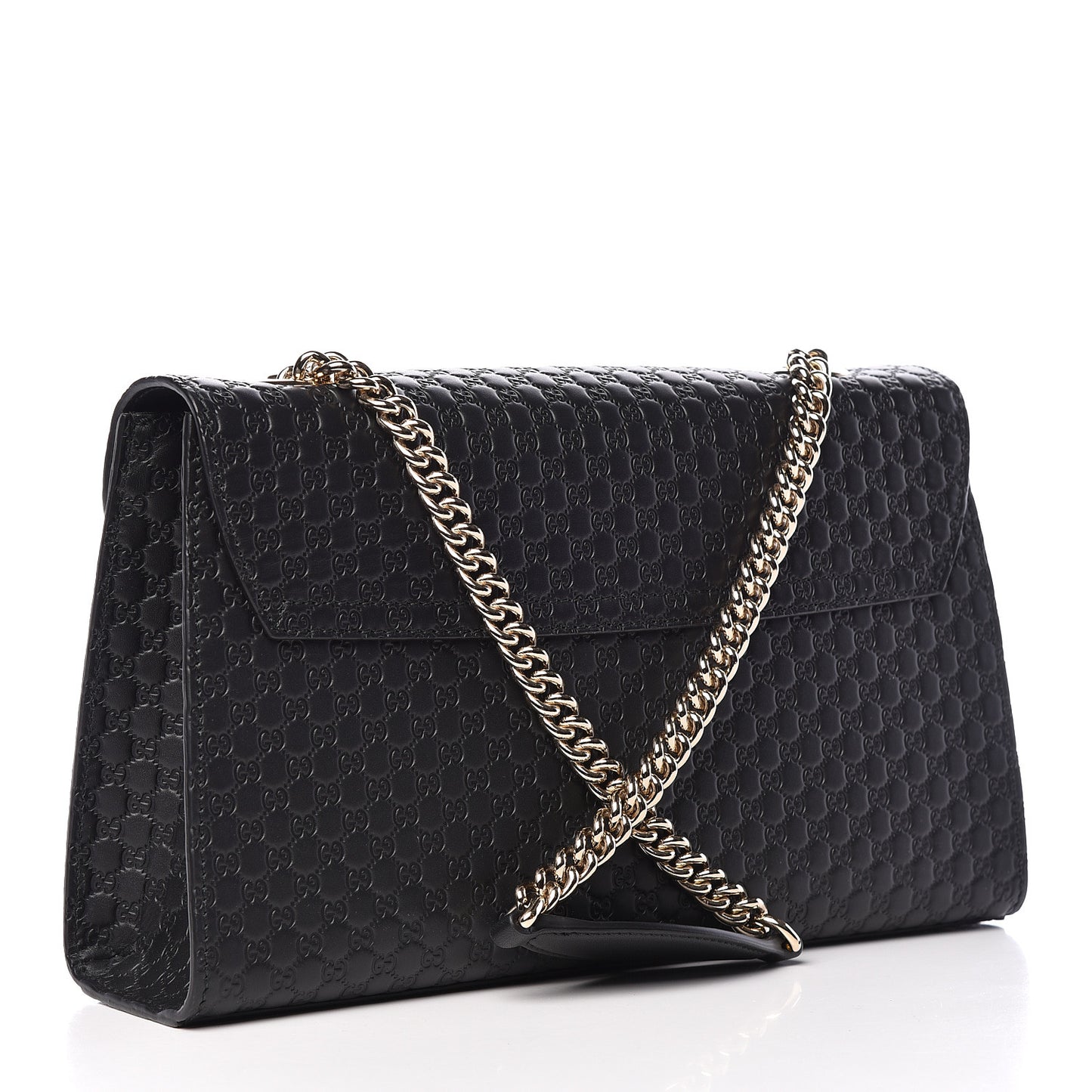 Microguccissima Medium Emily Chain Shoulder Bag Black