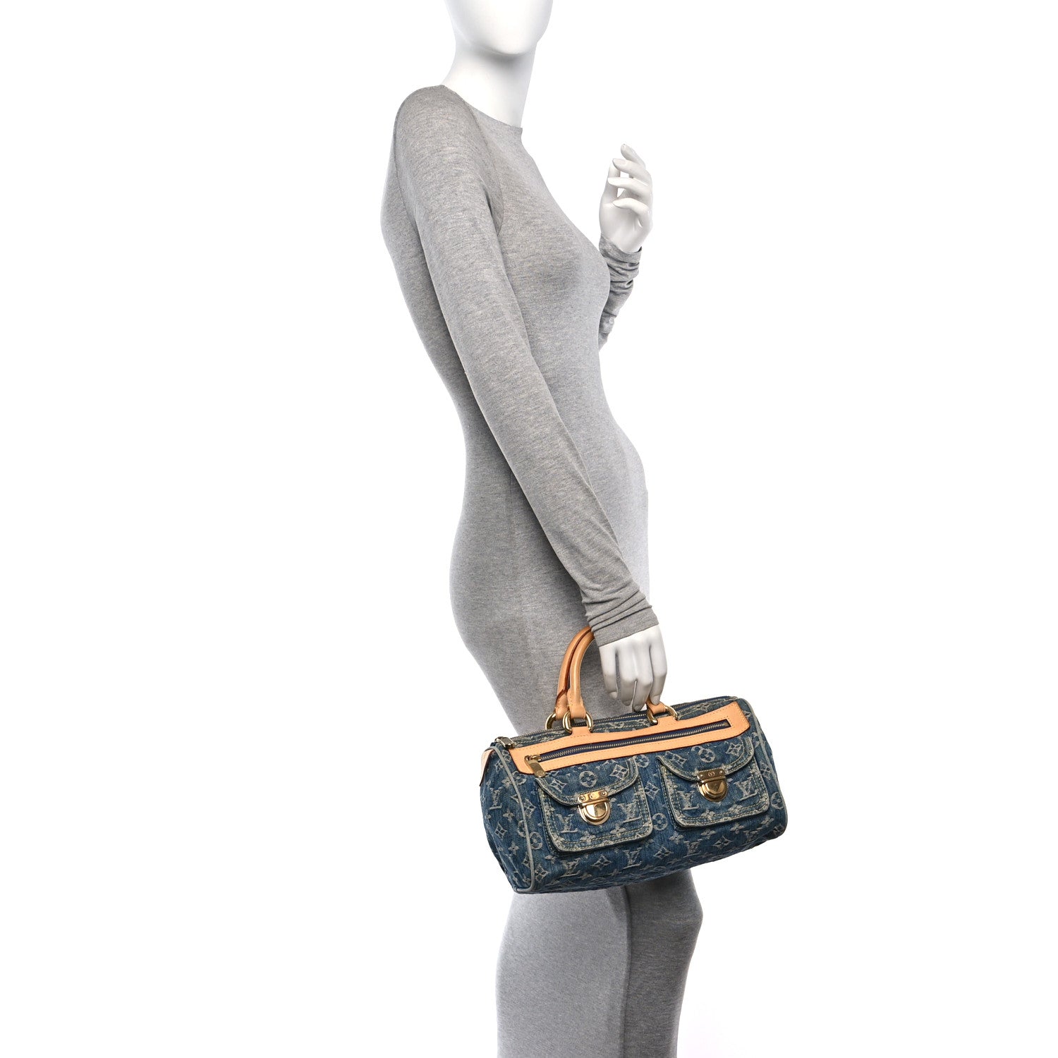 Louis Vuitton Monogram Denim Neo Speedy Blue 2 of 13