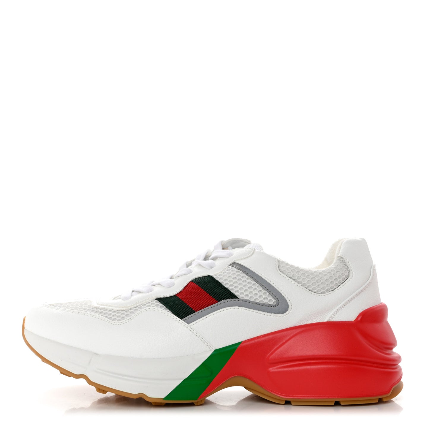 Lavaredo Eco Fabric Mesh Web Womens Rhyton Reflective Sneakers 39.5 Great White Green Red Silver