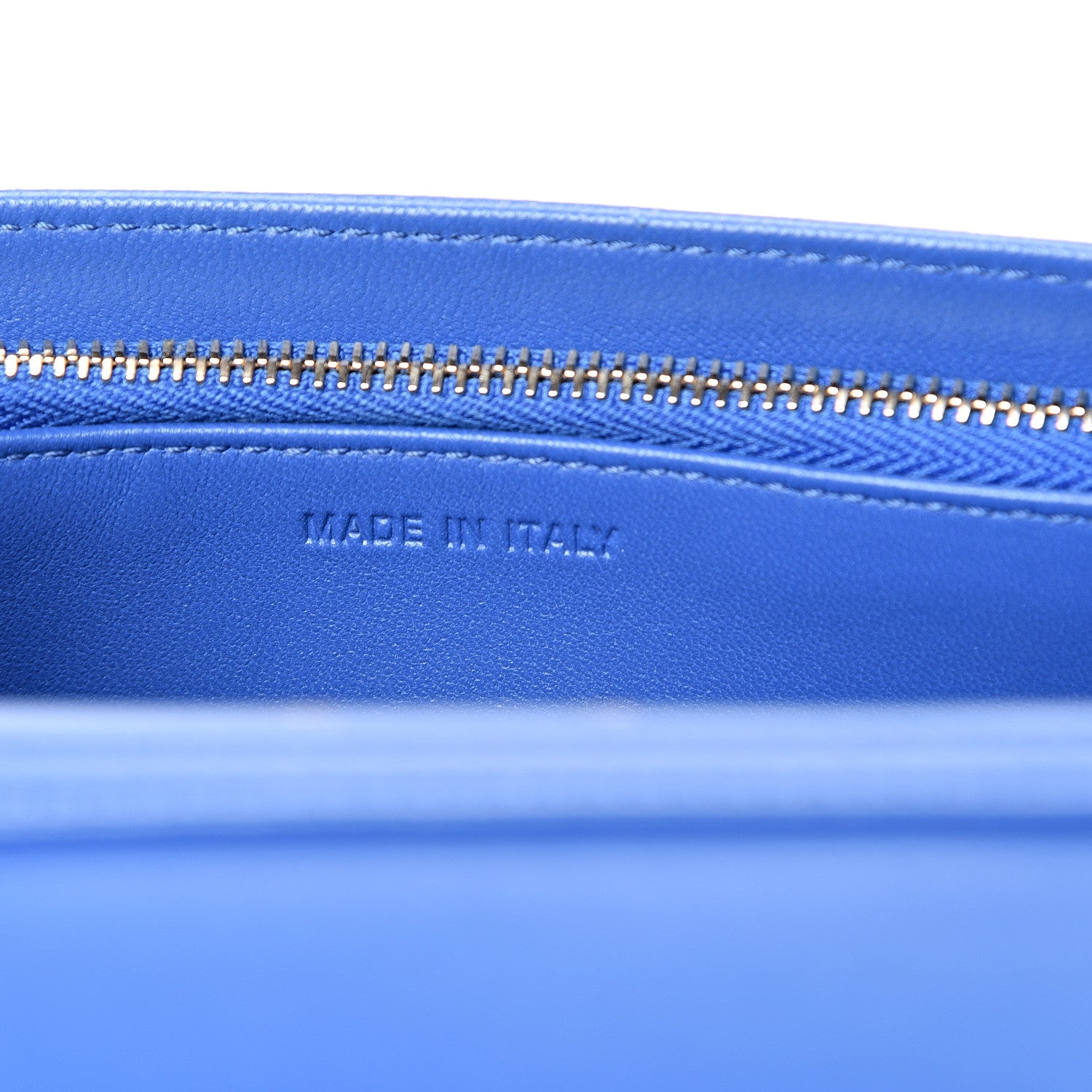 Christian Dior Grained Calfskin Diorama Wallet on Chain Pouch Blue 7 of 10