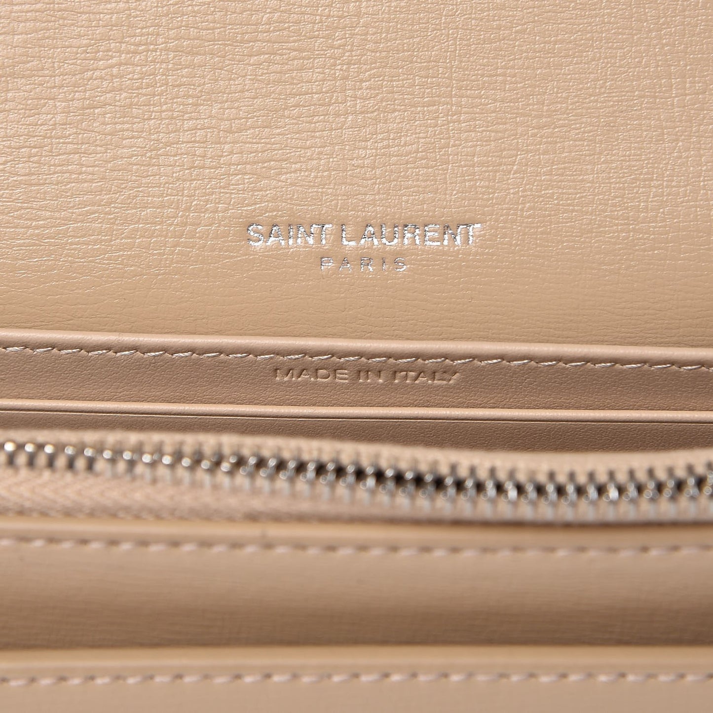 Calfskin Monogram Sunset Chain Wallet Dark Beige