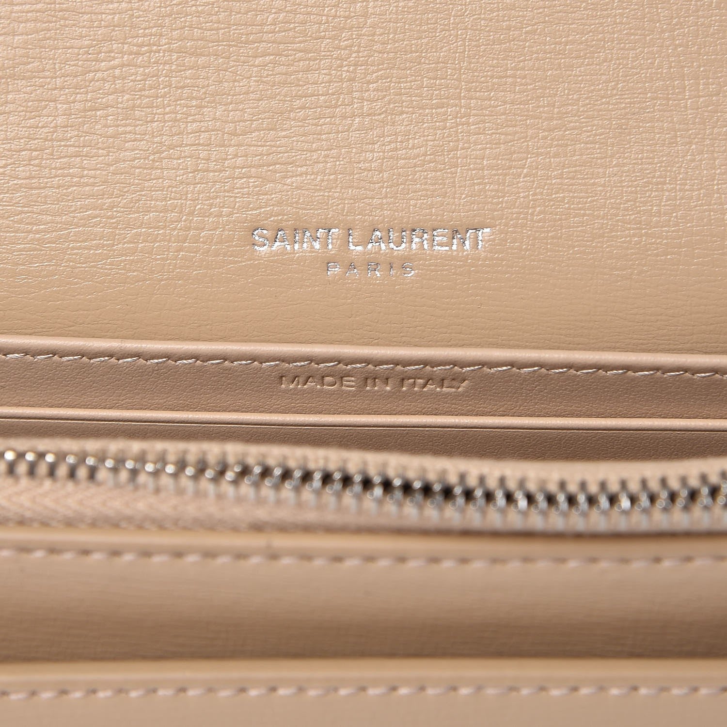 Saint Laurent Calfskin Monogram Sunset Chain Wallet Dark Beige 6 of 6