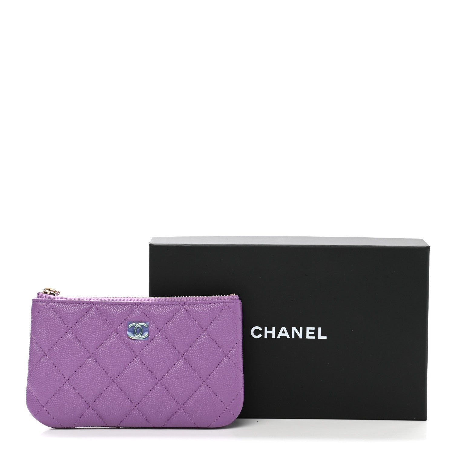 Chanel Caviar Quilted Small Cosmetic Case Purple 7 of 7