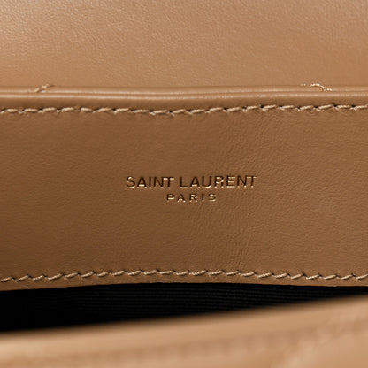 Saint Laurent Calfskin Y Quilted Monogram Medium Loulou Chain Satchel Dark Latte 7 of 11
