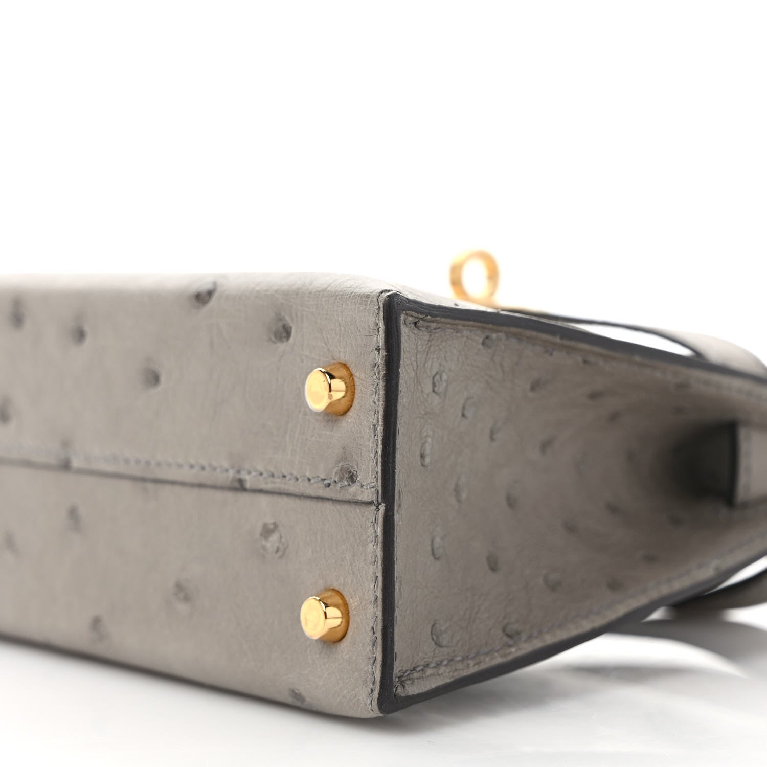 Hermes Ostrich Kelly Sellier Mini 20 Gris Tourterelle 7 of 9