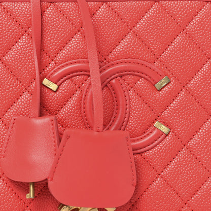 Chanel Caviar Quilted Medium CC Filigree Vanity Case Red 8 of 11