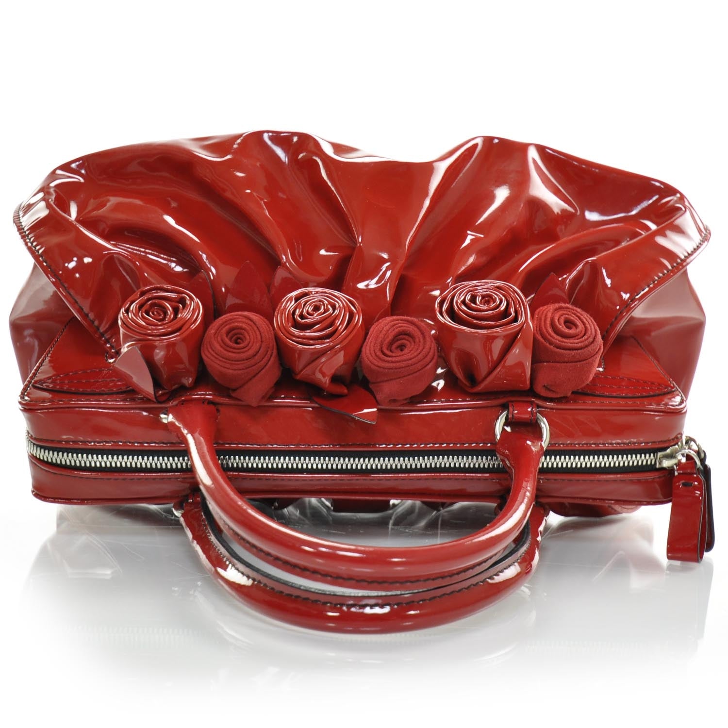 Valentino Garavani Coated Canvas Lacca Fleur Frame Bag Red 5 of 11