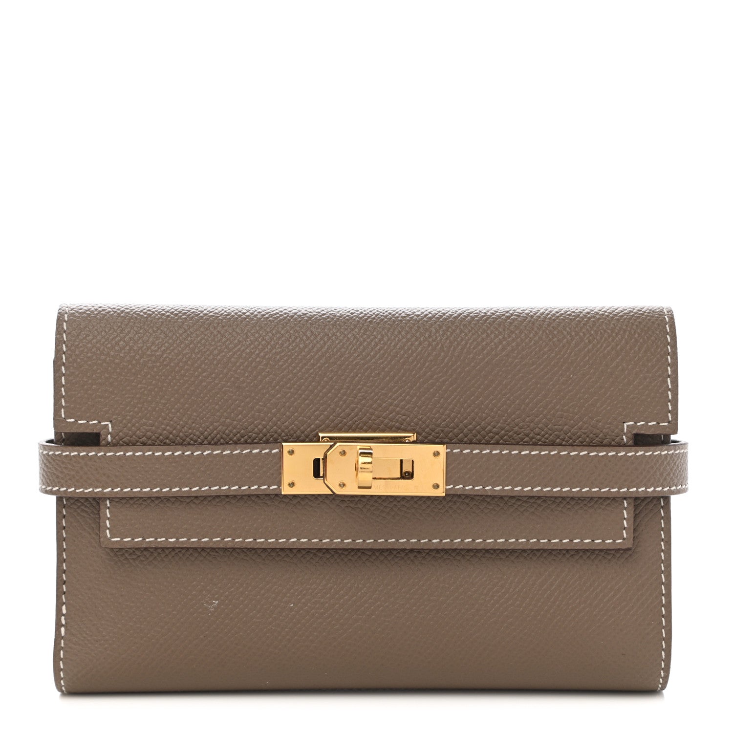 Hermes Epsom Medium Kelly Wallet Etoupe 1 of 8
