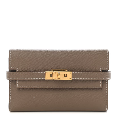 Hermes Epsom Medium Kelly Wallet Etoupe 1 of 8