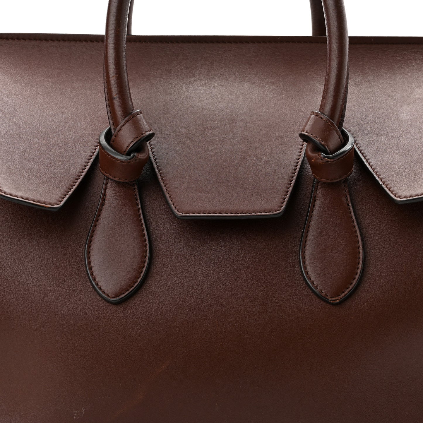 Natural Calfskin Medium Tie Knot Tote Acajou