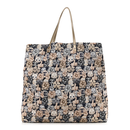 Chanel Nylon Cat Emoticon Tote Navy Gold 1 of 8