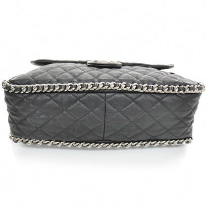 Chanel Lambskin Chain Around Maxi Flap Bag Black 4 of 11
