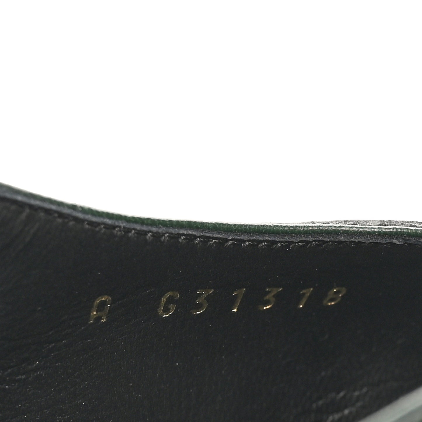 Patent Calfskin Crocodile Embossed Cap Toe CC Slingback Pumps 36.5 Dark Green Black