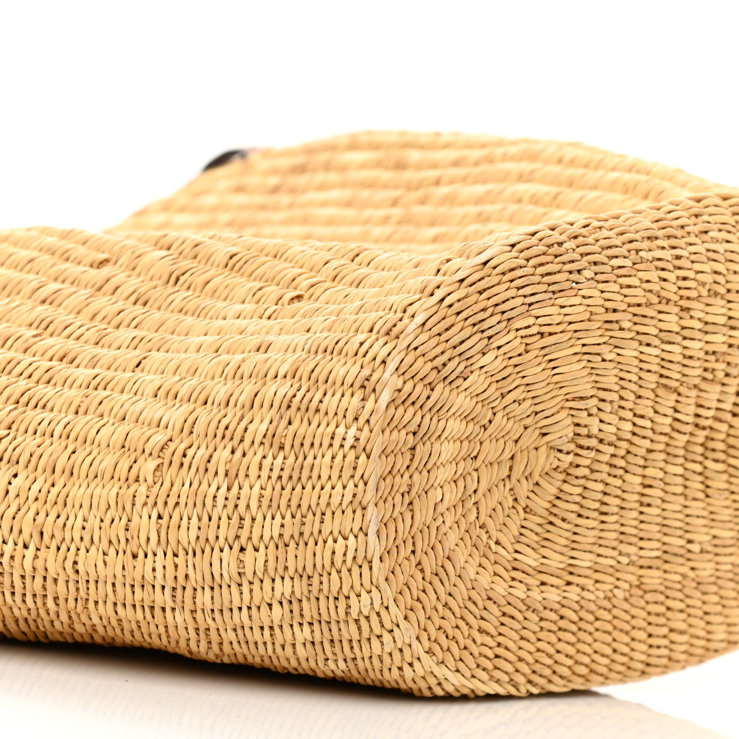 Loewe Raffia Calfskin Shell Basket Tote Natural Pecan 9 of 10