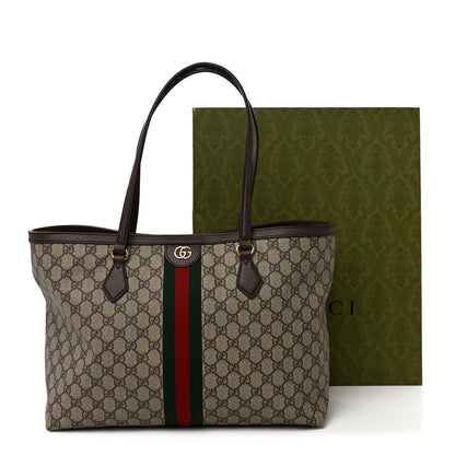 Gucci GG Supreme Monogram Medium Ophidia Shopping Tote Brown 11 of 11
