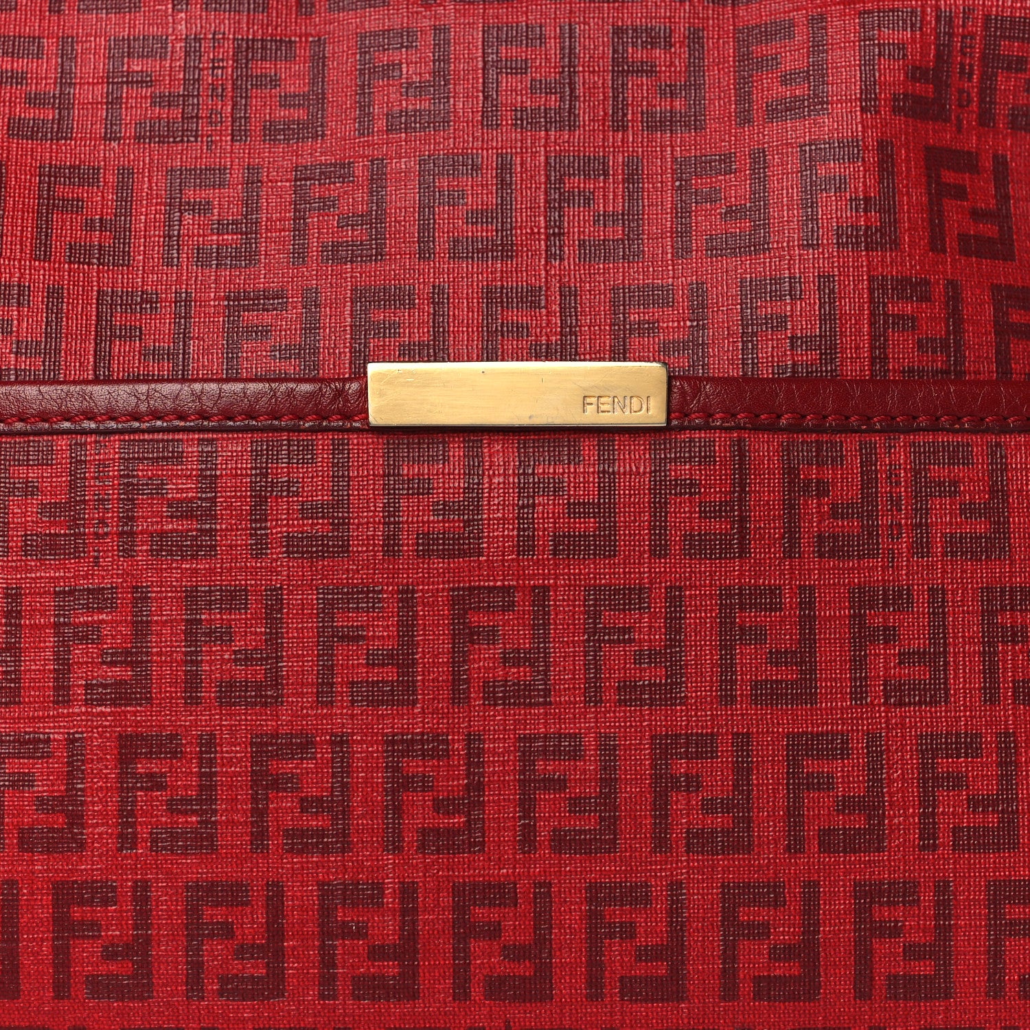 Fendi Zucchino Spalmati Vitello Messenger Bag Bordeaux Rubino 8 of 11