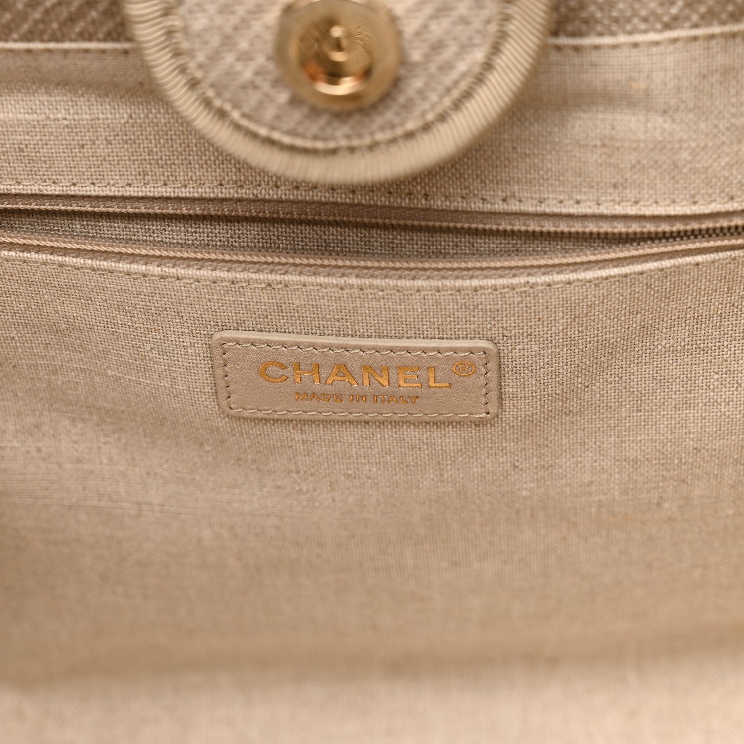 Chanel Mixed Fibers Small Deauville Tote Blue Beige 7 of 11