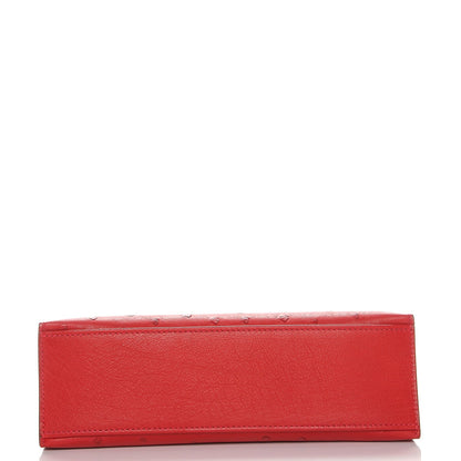 Hermes Ostrich Kelly Pochette Rouge Vif 6 of 23
