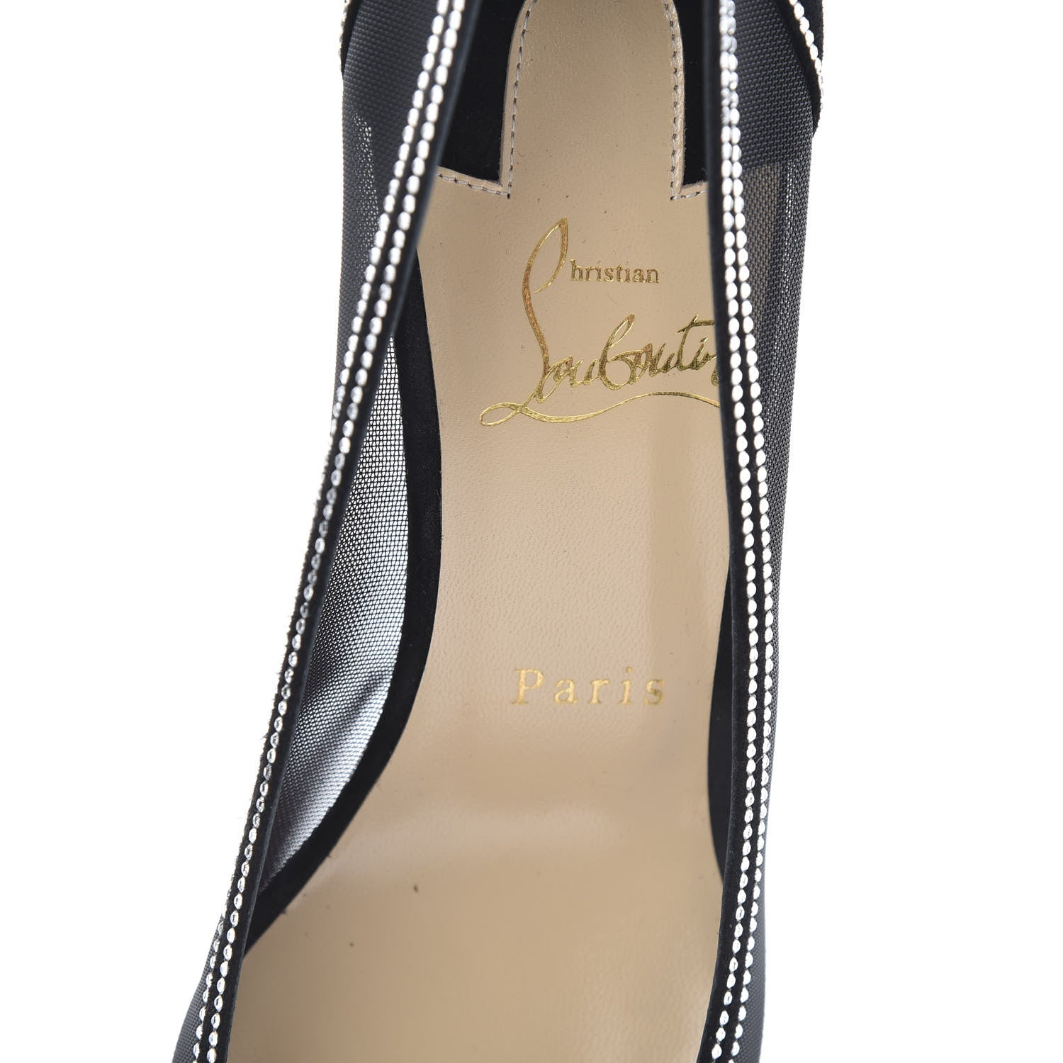 Christian Louboutin Veau Velours Crystal Rete Galativi 70 Pumps 37.5 Black 6 of 8