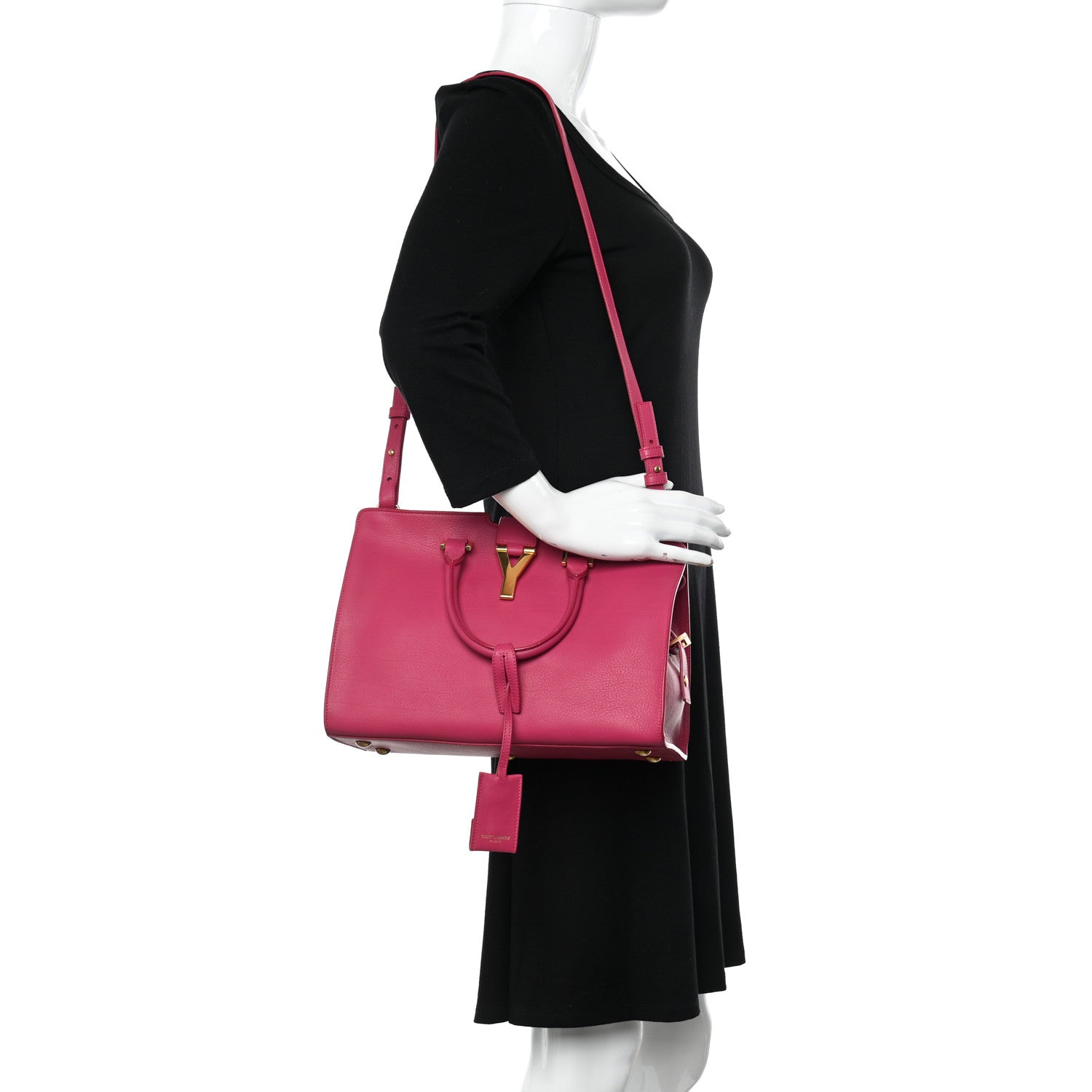 Saint Laurent Calfskin Small Classic Y Cabas Fuchsia 2 of 11