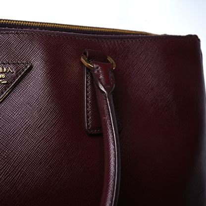 Prada Saffiano Lux Extra Large Galleria Double Zip Tote Cherry 16 of 17