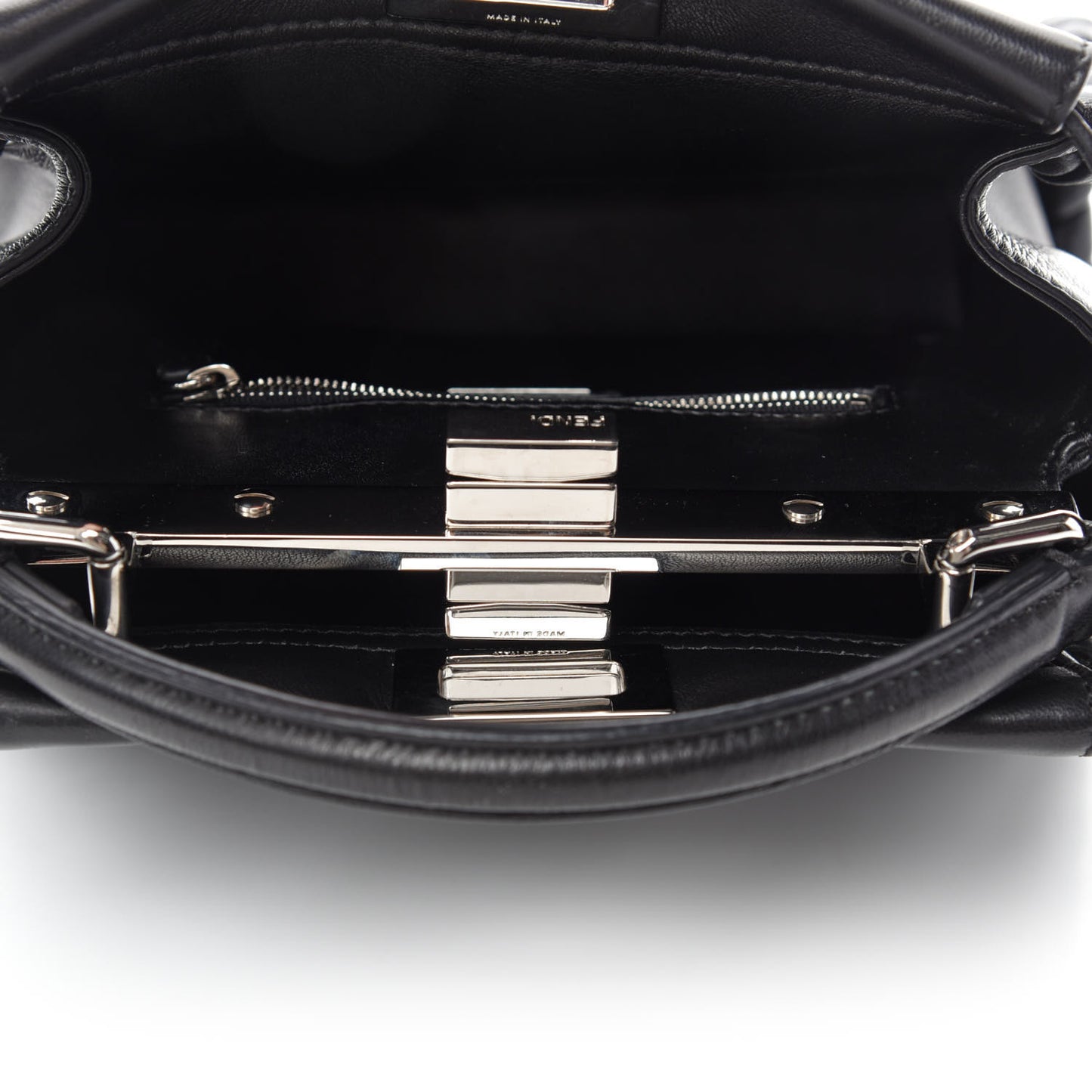 Nappa Lace Up Mini Peekaboo Iconic Satchel Black
