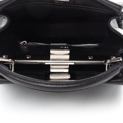 Fendi Nappa Lace Up Mini Peekaboo Iconic Satchel Black 5 of 12