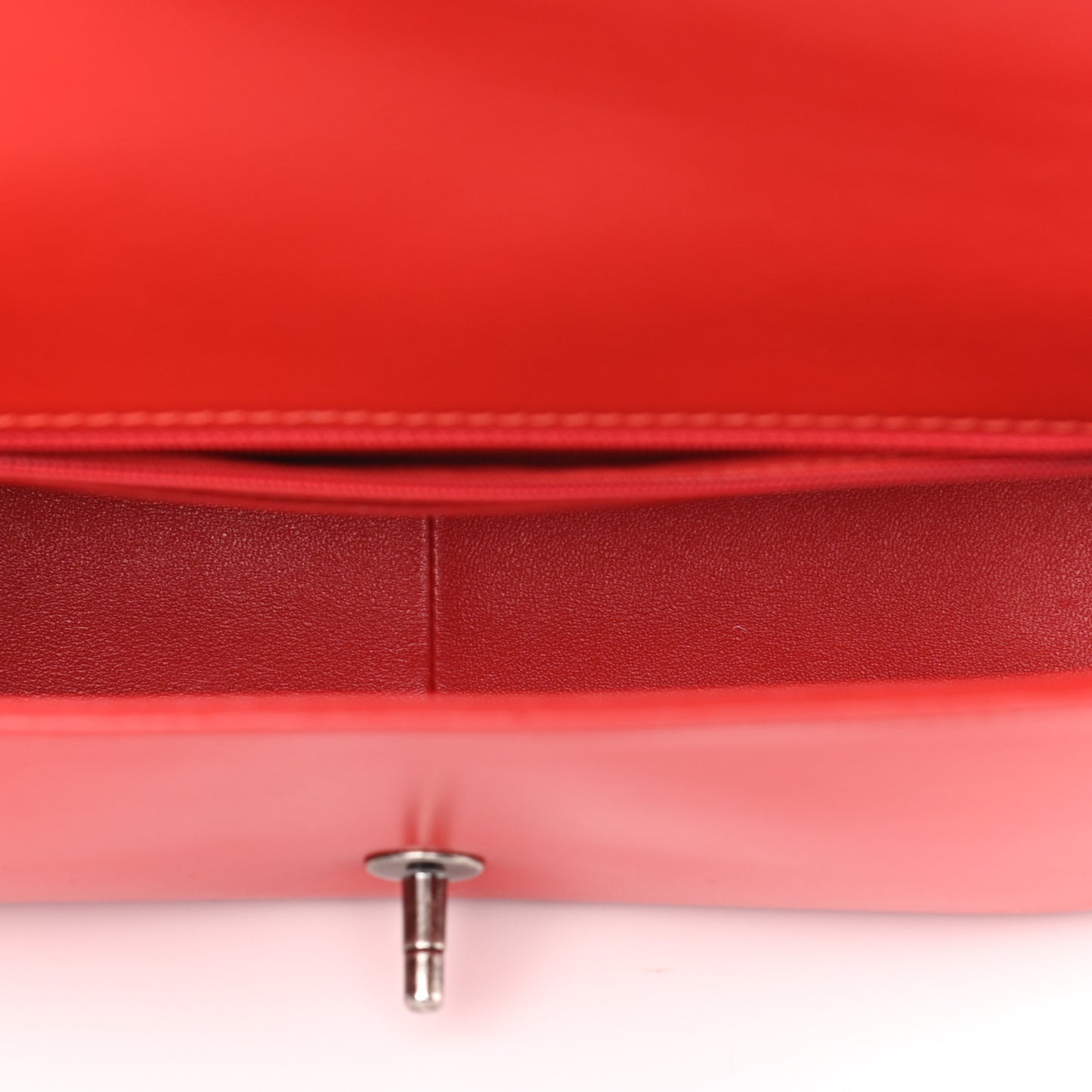 Calfskin Quilted Large Rock My Shoulder Flap Red