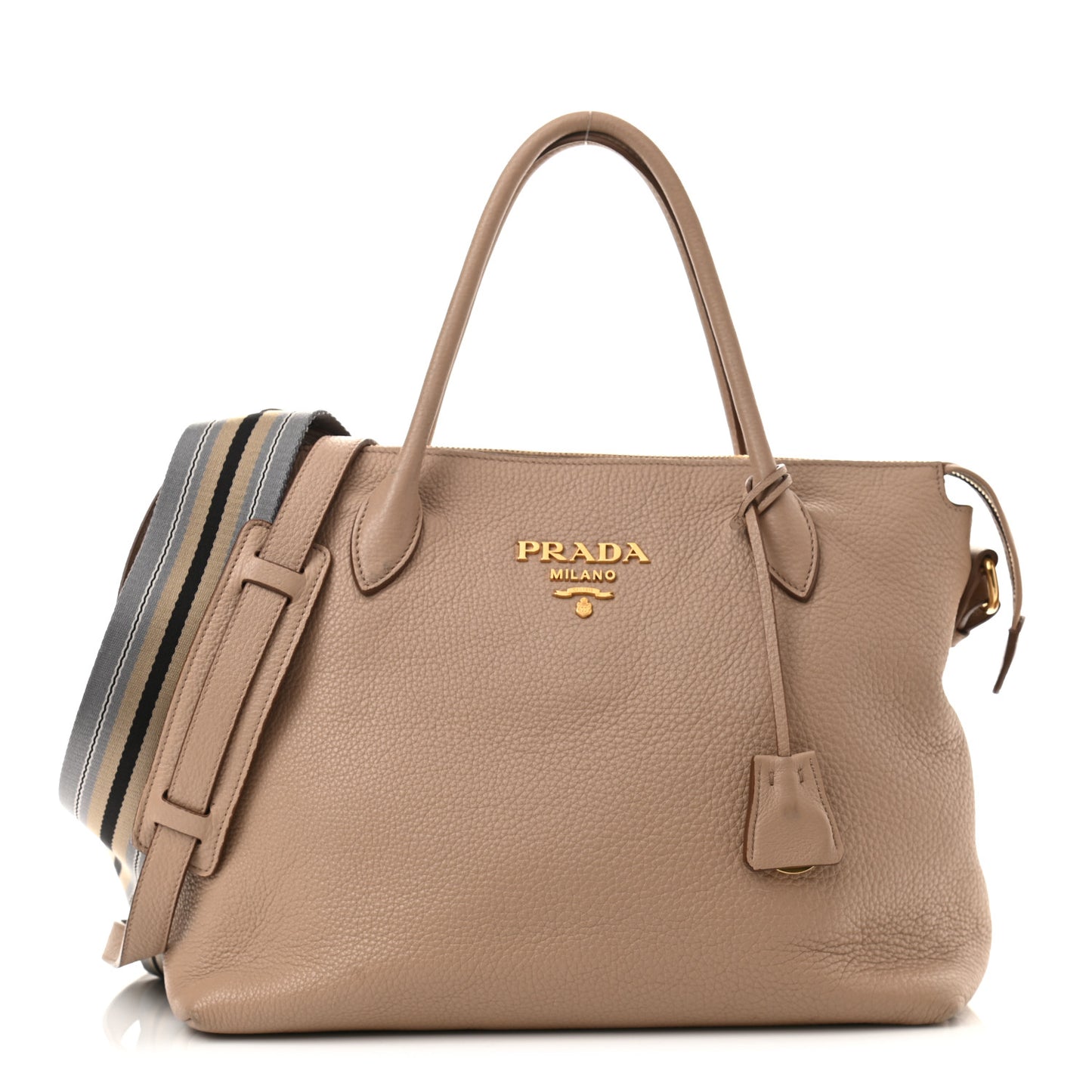 Vitello Daino Shopping Tote Cammeo