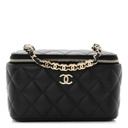 Chanel Caviar Quilted Small Tiny CC Vanity Case With Chain Black 1 of 11