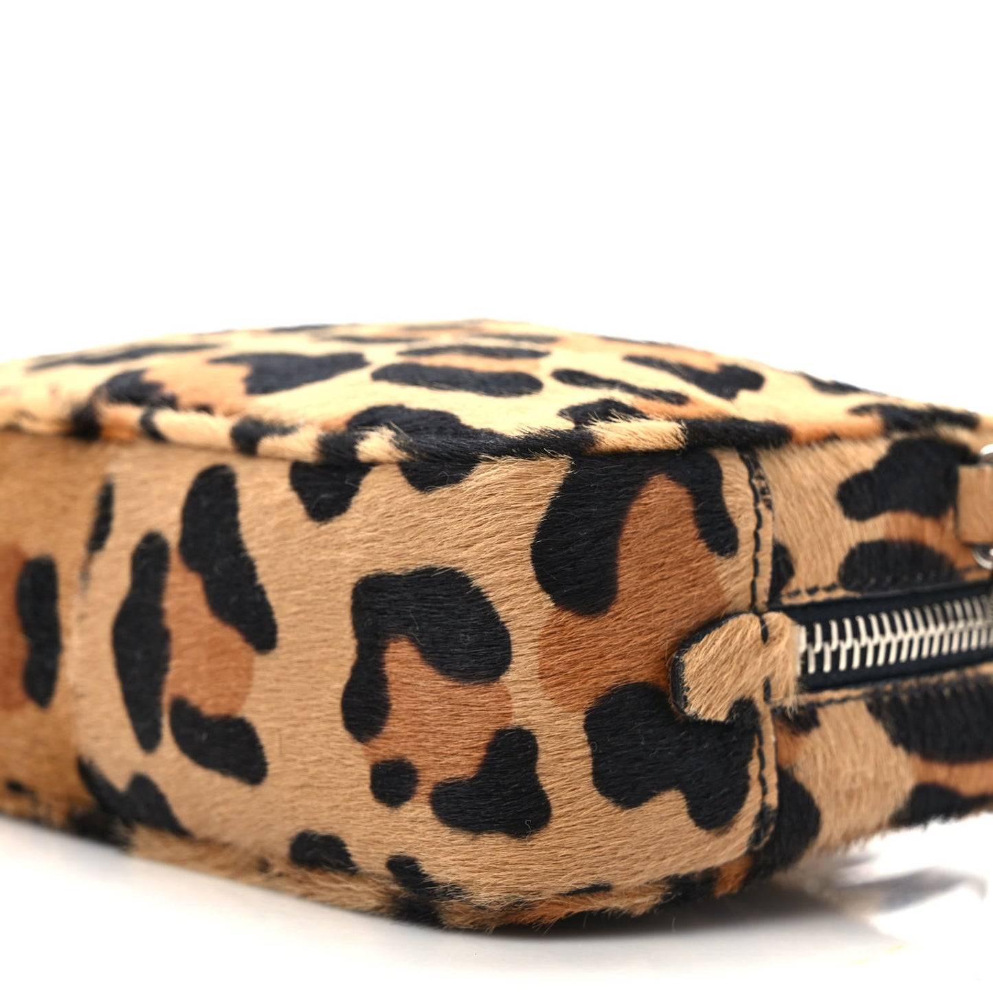 Calf Hair Leopard Print Crossbody Camera Bag Miele Moro