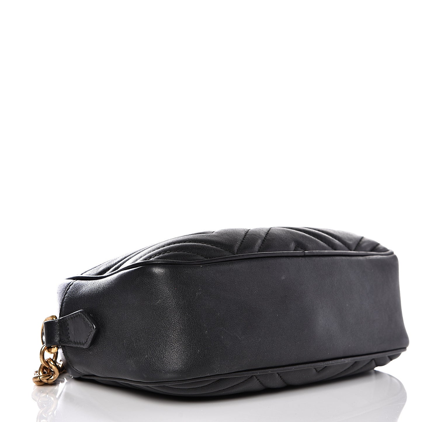 Calfskin Matelasse Small GG Marmont Chain Shoulder Bag Black