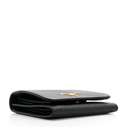 Prada Saffiano Cuir Metal Tri-Fold Wallet Black 4 of 9