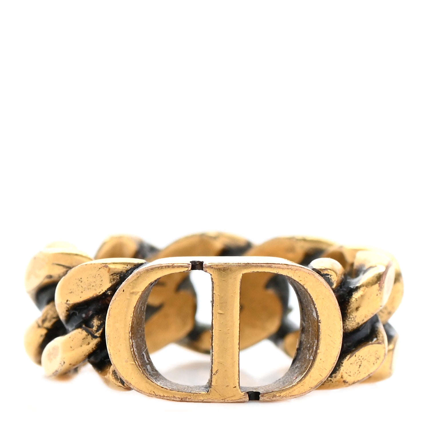 Christian Dior Metal Danseuse Etoile Chain Ring L Gold 1 of 5