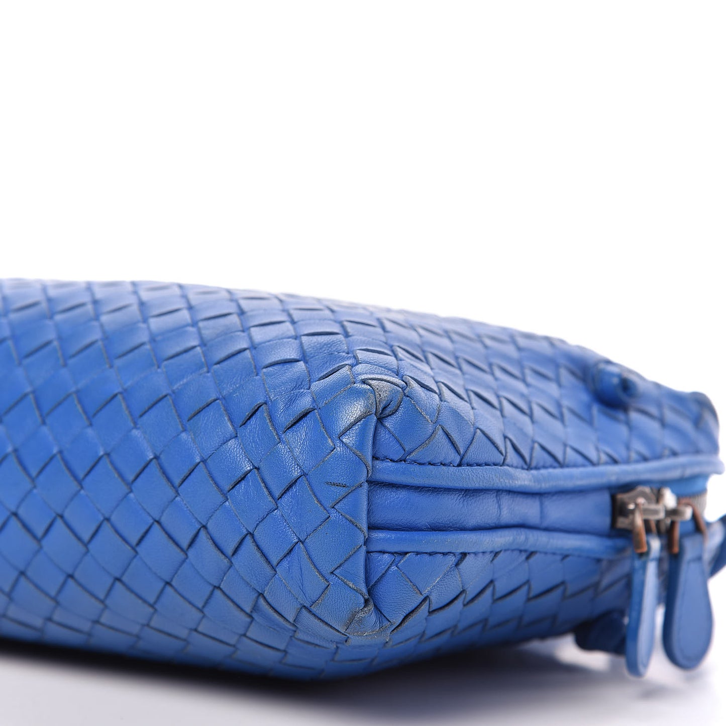 Nappa Intrecciato Nodini Crossbody Messenger Signal Blue