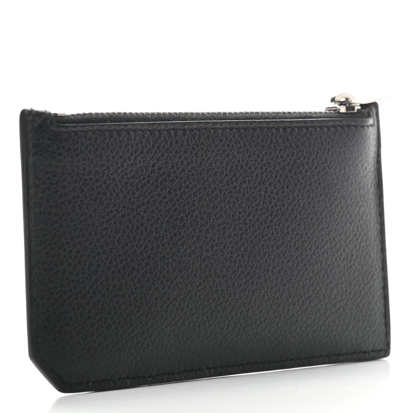 Calfskin 5 Fragments Zip Pouch Card Holder Black