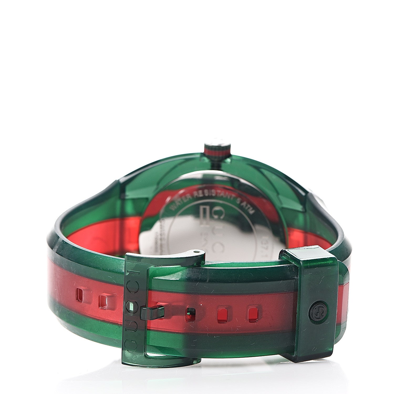 Gucci Stainless Steel Rubber 46mm Sync Web Quartz Watch Green 3 of 7