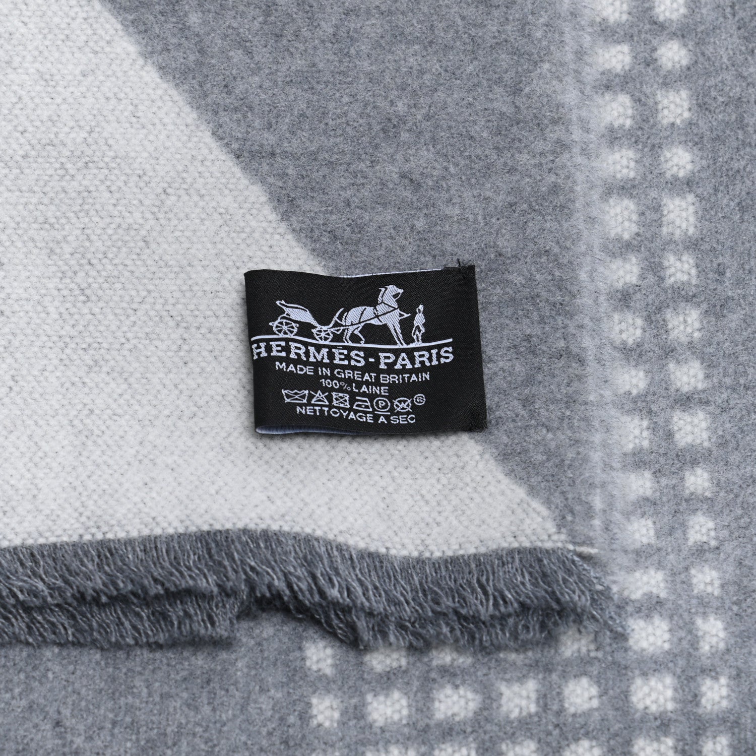 Hermes Wool Les Sangles Blanket Galet 3 of 3