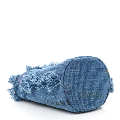 Chanel Denim Quilted Mood Mini Bucket With Chain Blue Multicolor 7 of 21